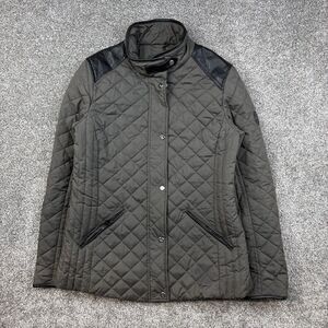 Lauren Ralph Lauren‎ Puffer Jacket Womens S Green Quilted Diamond Equestrian